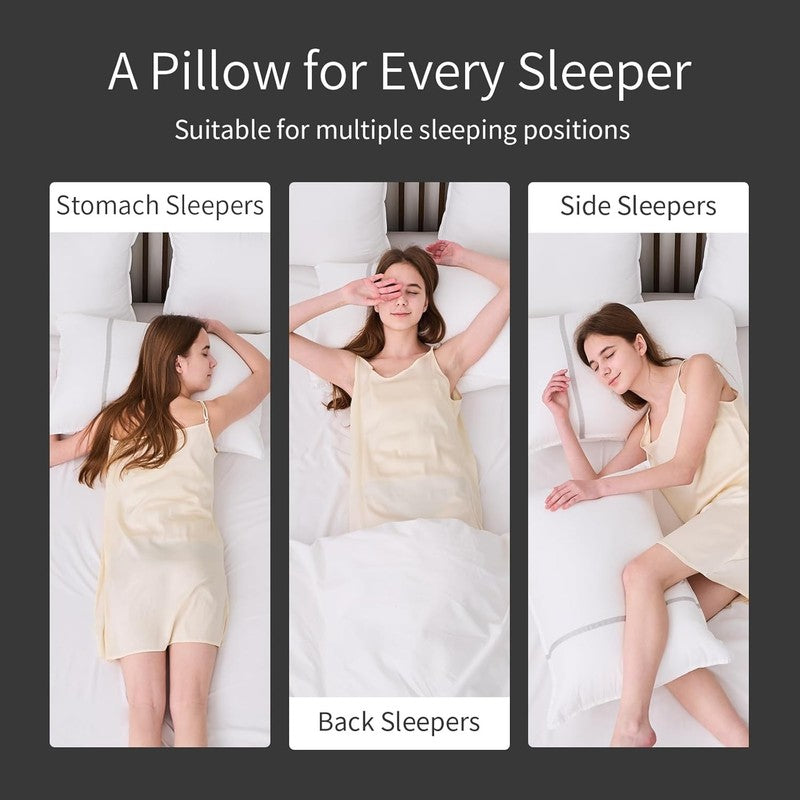 Bed Pillows Queen Size Set of 4, Firm Cooling Hotel Pillows, 20x28 Inches5