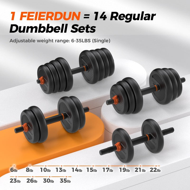 Adjustable Dumbbells,70Lbs Free Weight Set with Connector,5 In1 Dumbbells Set as2
