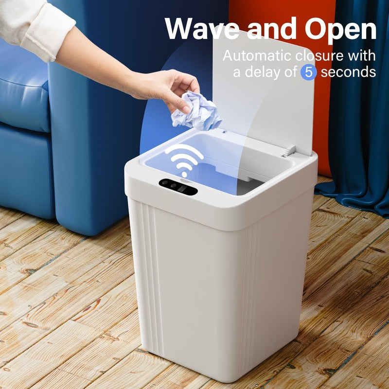 Touchless Smart Sensor Trash Can 2-Pack, 3.4 Gallon, Blue & White1