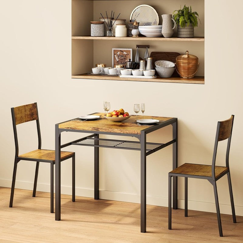 Dining Table Set for 2, 3 Piece Kitchen Table with 2 Chairs for Small Space, Apa7
