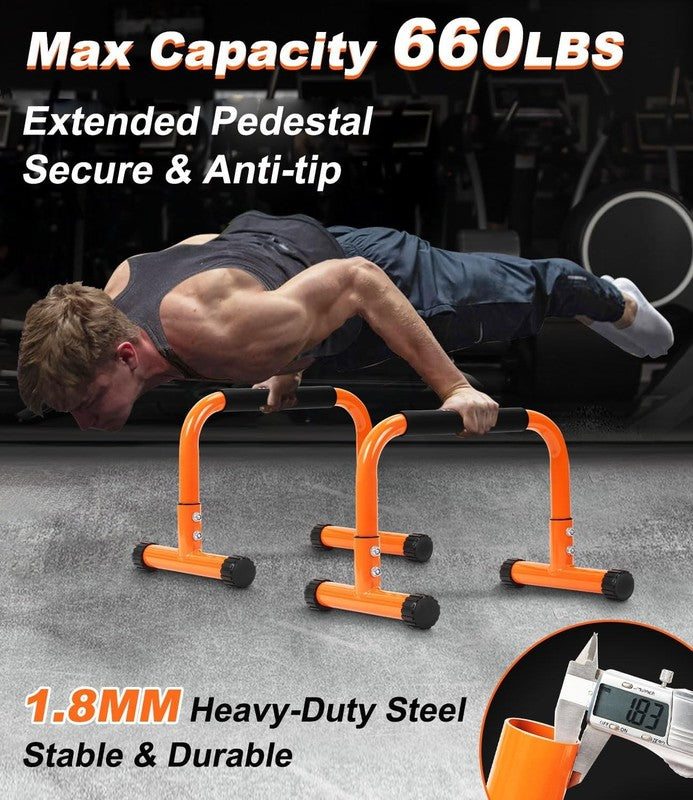 12" Push Up Parallettes & Dip Bars Foam Handles Calisthenics L Sit Handstand1