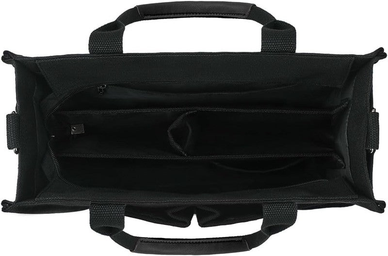 Canvas Tote Bag for Women with Zipper Closure & Individual Compartments for Work1
