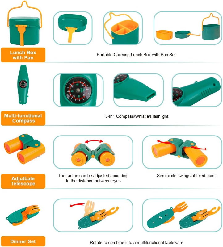 Kids Camping Set with Tent - Toddler Toys for Boys with Campfire, Camping Toys f3