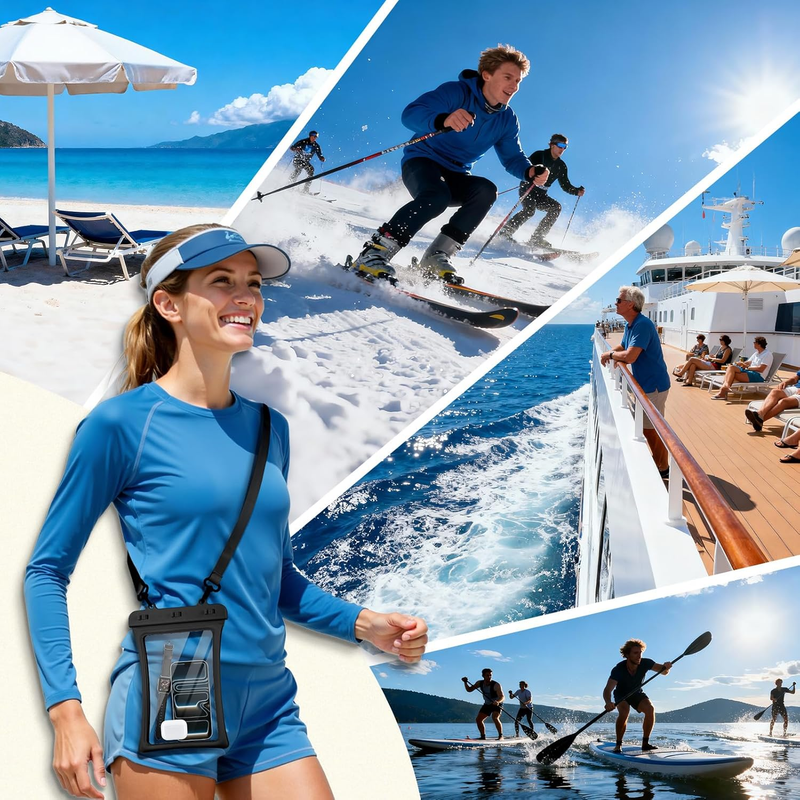 Floatable Phone Pouch 2 Pack Waterproof IPX8 Travel Beach Bag6