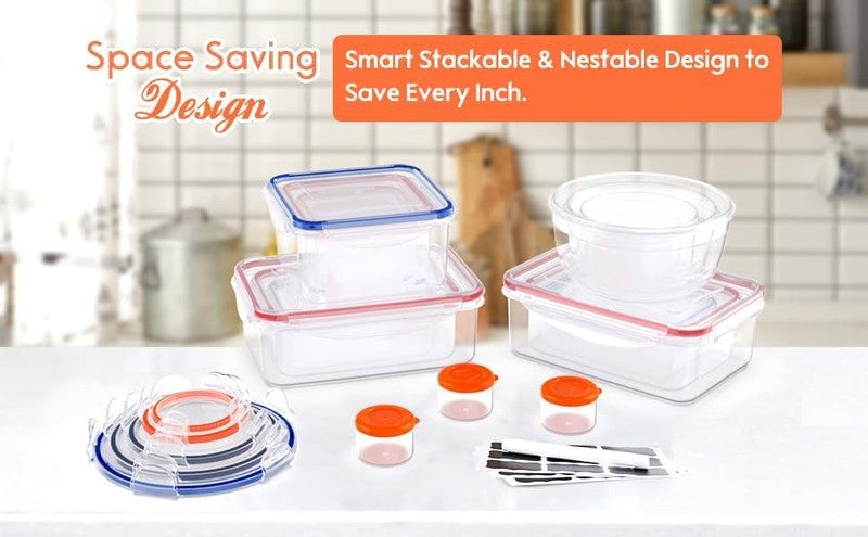 40 Pcs Food Storage Containers with Lids Airtight  Plastic Meal Prep Container f3