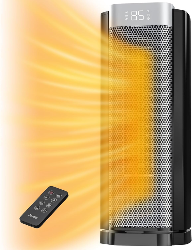 1500W 3rd Gen AI Space Heater Portable w/ Thermostat Remote 70° Oscillation8