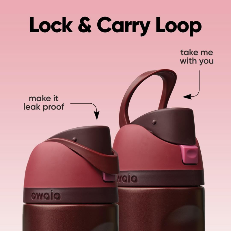 Owala FreeSip 24oz Insulated Stainless Steel Bottle Black Cherry2