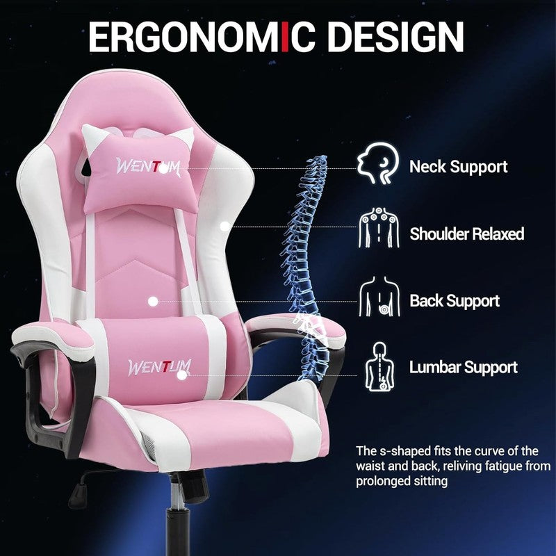 Massage Gaming Chair, Ergonomic PC Desk Chair with Headrest and Massage Lumbar S3