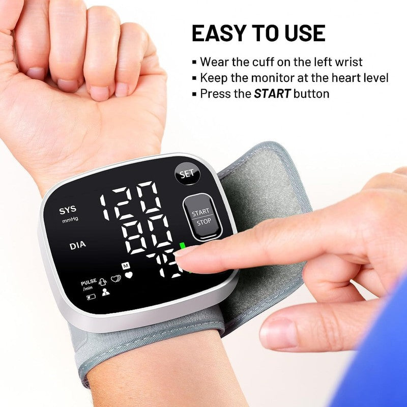 Blood Pressure Monitors for Home Use Rechargeable Wrist Digital BP Machine Cuff5