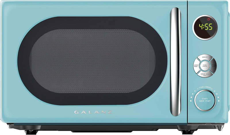 0.7 Cu Ft Retro Microwave Oven LED Pull Handle Child Lock Bebop Blue0