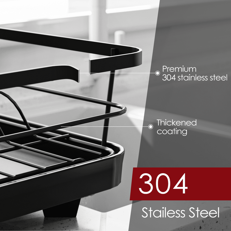 Compact Dish Drying Rack for Kitchen Counter 15x12x5 Inch Black6