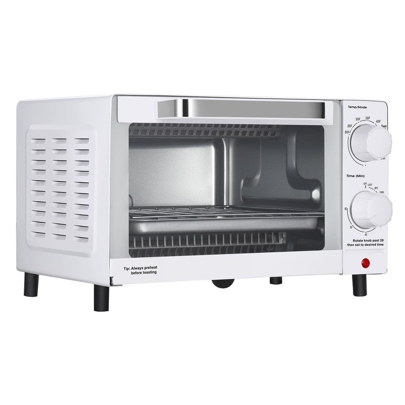 4-Slice Countertop Toaster Oven with Bake Pan & Rack, 3 Settings, White9