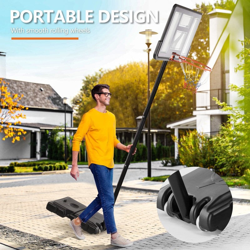 44" Shatterproof Backboard Basketball Hoop, 4.2 10Ft Adjustable Height, Portable6
