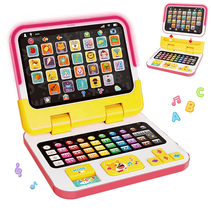2-in-1 Kids Learning Laptop & Tablet – Montessori Educational Toy Ages 1-68