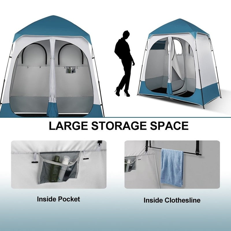 Outdoor Indoor 2 Room Shower Tent Pop Up Privacy Shelter5