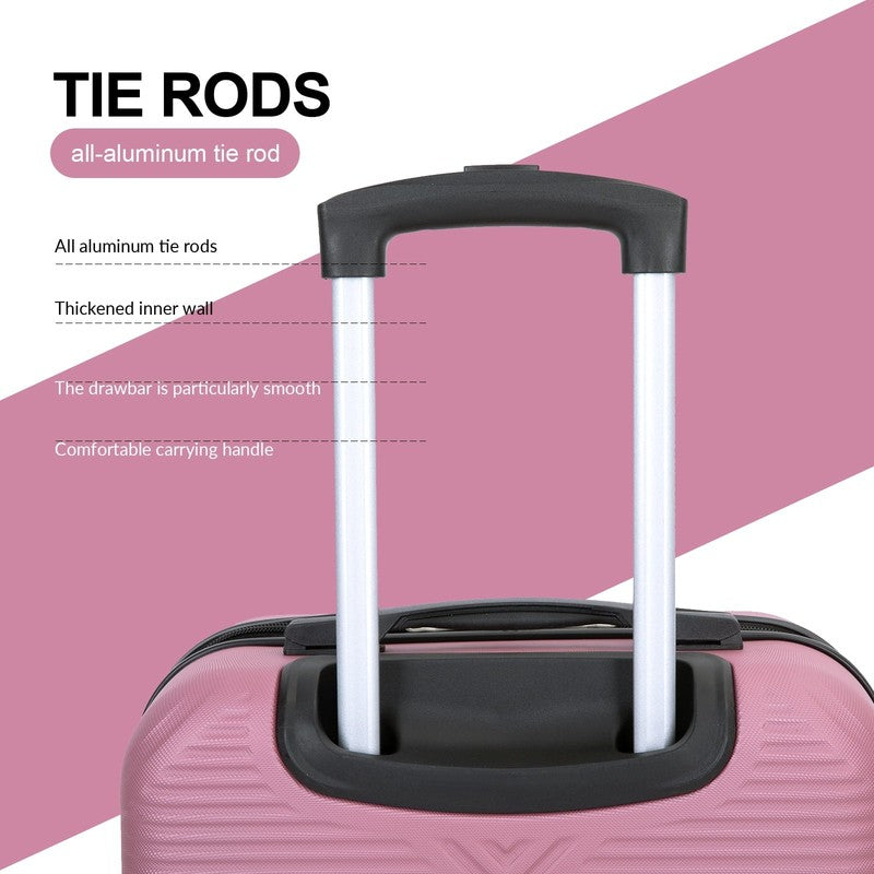 Stylish 4 Piece Pink Hardside Luggage Set with Spinner Wheels   Lightweight2