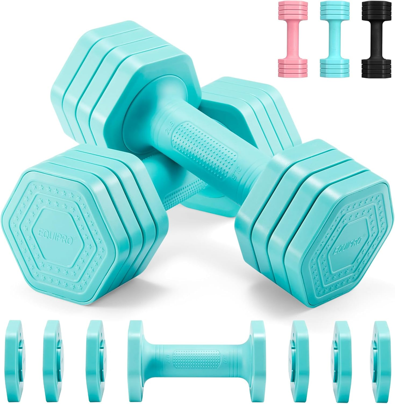 4-in-1 Adjustable Dumbbells 2-5lb TPU Handle Home Gym Weights for Women Blue7