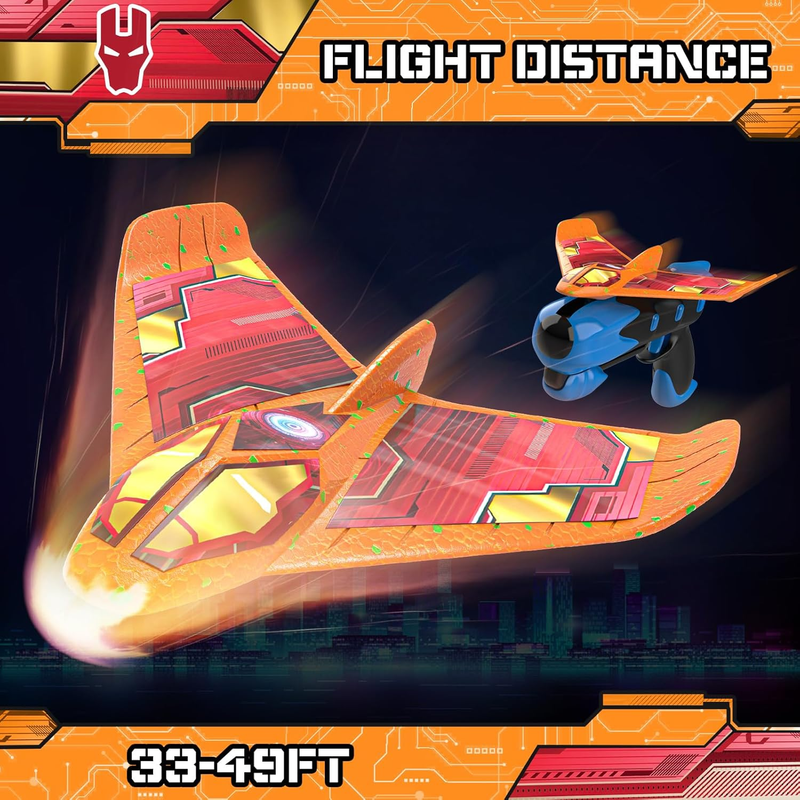 6 Pack LED Foam Airplane Launcher Toys Outdoor Flying Plane Kids Gift1