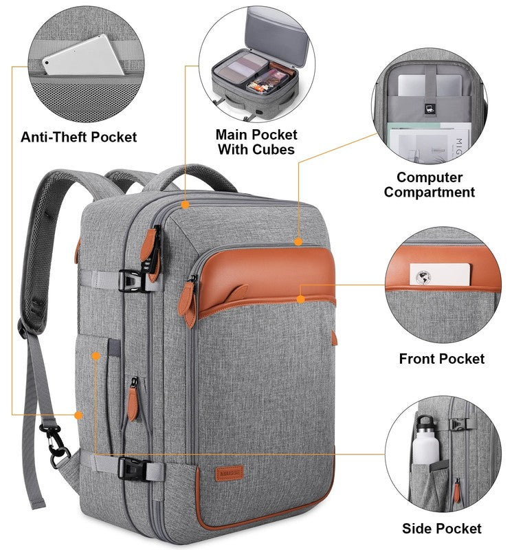Travel Backpack 42L Carry On Flight Approved Expandable Waterproof3
