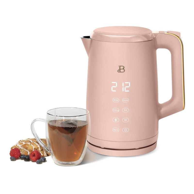 1.7L Electric Kettle 1500W Rose by Drew Barrymore, One-Touch1