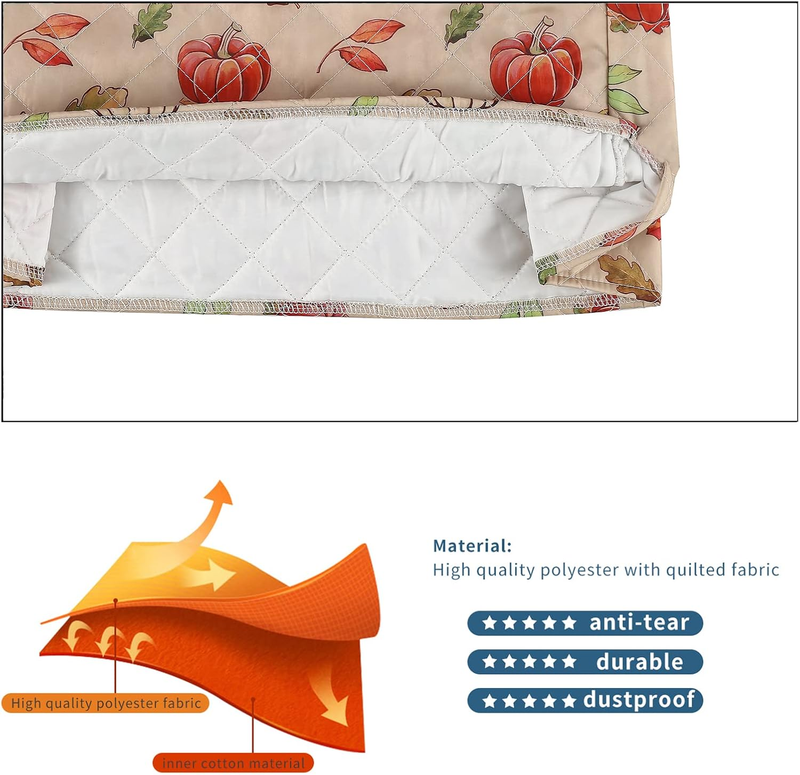 KitchenAid Stand Mixer Cover Maple Leaf Pumpkin Fall Decor 5 8 Qt2