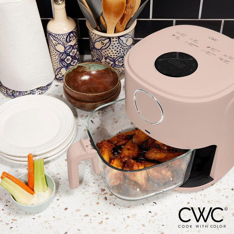 Air Fryer, 4Qt Glass Air Fryer, Stylish Kitchen Appliance, Blush6
