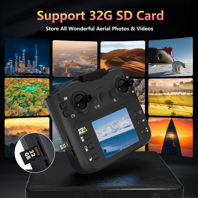 Drone w/ Camera FPV LCD Screen Foldable Brushless Motor UHD Quadcopter5