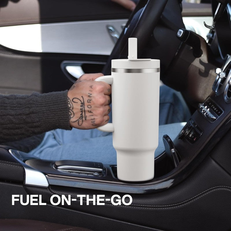 40 Oz Stainless Steel Tumbler with Handle, Straw & 24 Hour Cold Insulation7