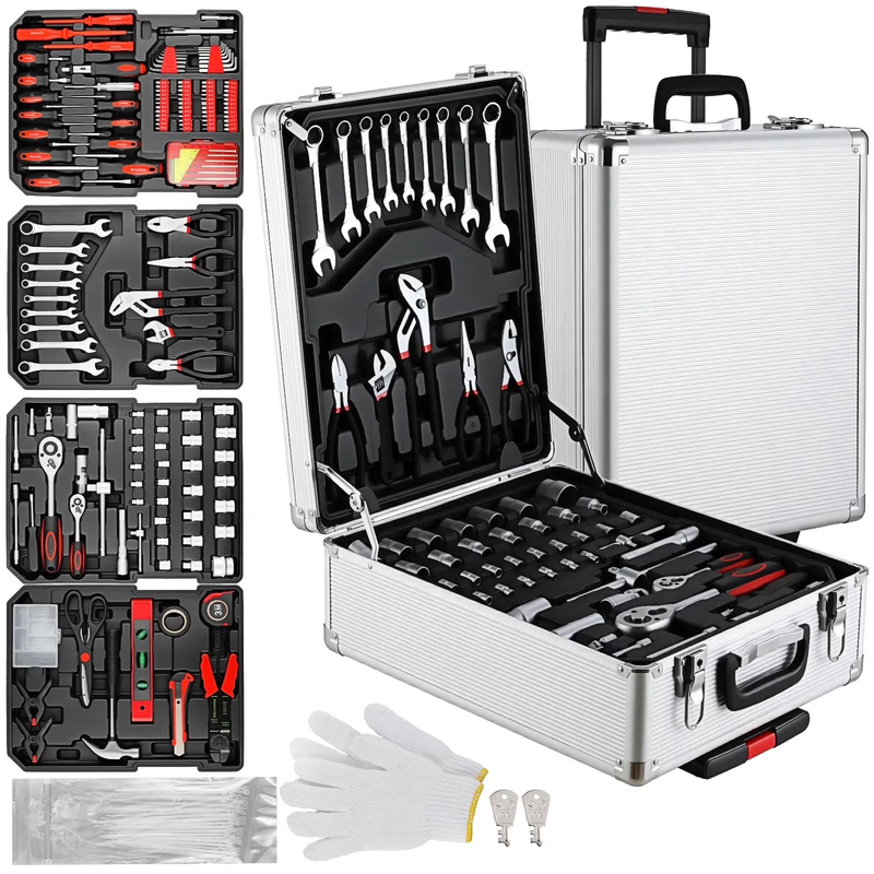 799Pcs Mechanic Tool Set with Trolley Case, Complete Household Tool Kit for Home0