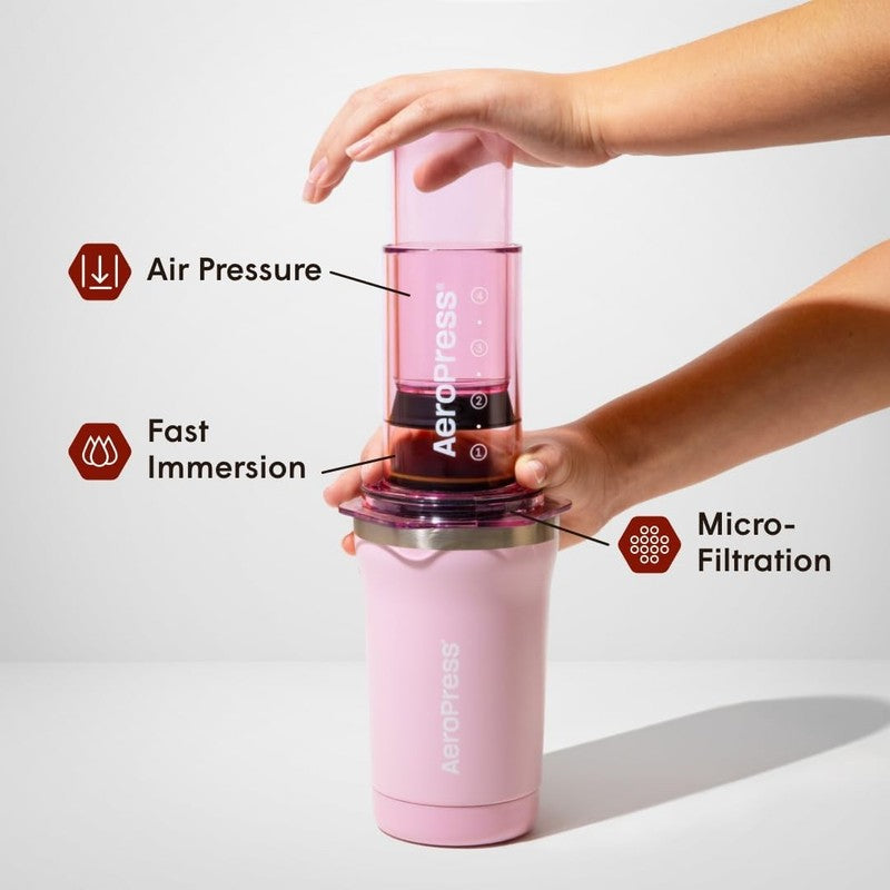 Go Plus Portable Coffee Maker French Press Pour Over Espresso Travel Pink1