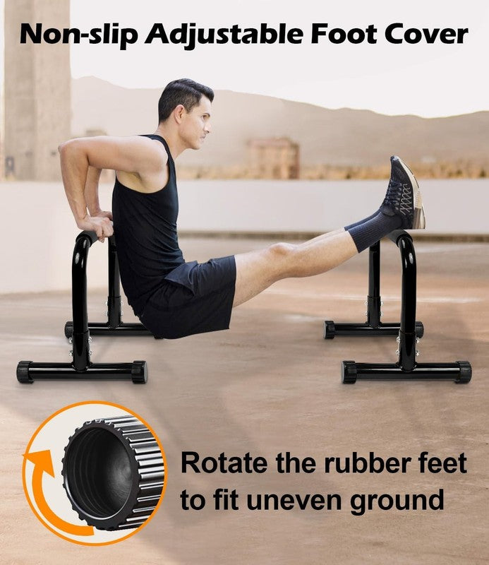 14" Push Up Parallettes & Dip Bars Heavy Duty Foam Handle Calisthenics L Sit5