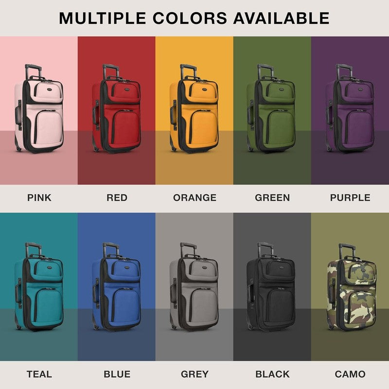 Rio Fabric Expandable Carry On Luggage, Rolling Suitcase, Black, 2 Wheel Set7