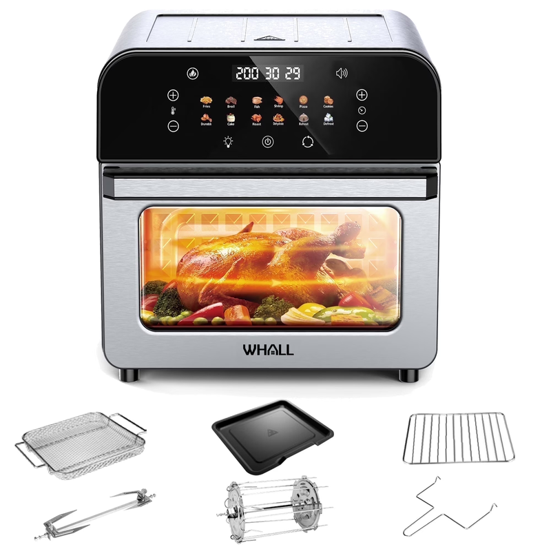 12QT Touchscreen Air Fryer Toaster Oven, 12 Pre Set Menus, Clear Window Less Oil8