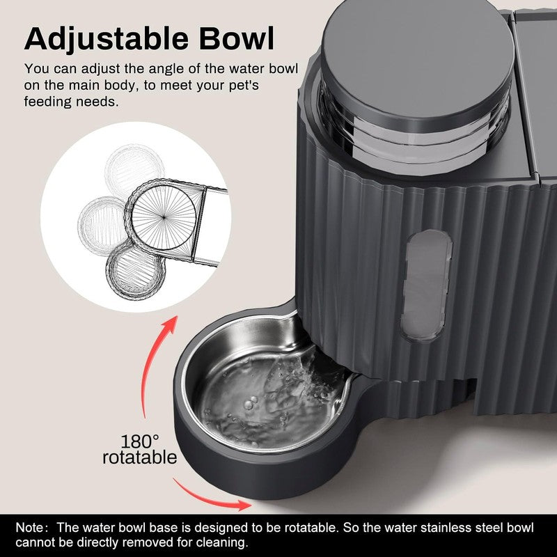 Automatic Cat Feeder and Water Dispenser Set, Large Capacity Stainless Steel3