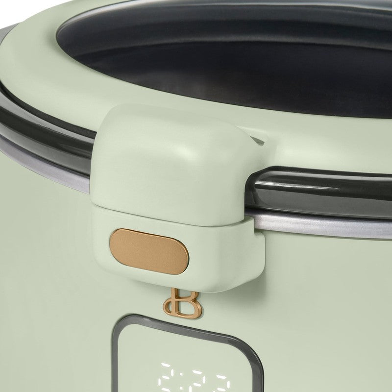 4 Qt Digital Slow Cooker with Hinged Locking Lid, Sage Green by Drew Barrymore8