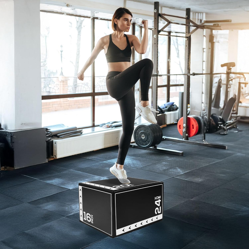 3-in-1 Foam Plyometric Jump Box Home Gym 20 x 24 x 16 inch 10lbs5