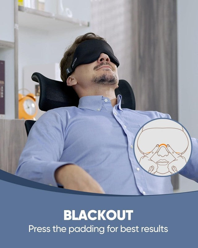 Luxury 3D Eye Mask for Side Sleepers, Zero Pressure, Light Blocking Black3