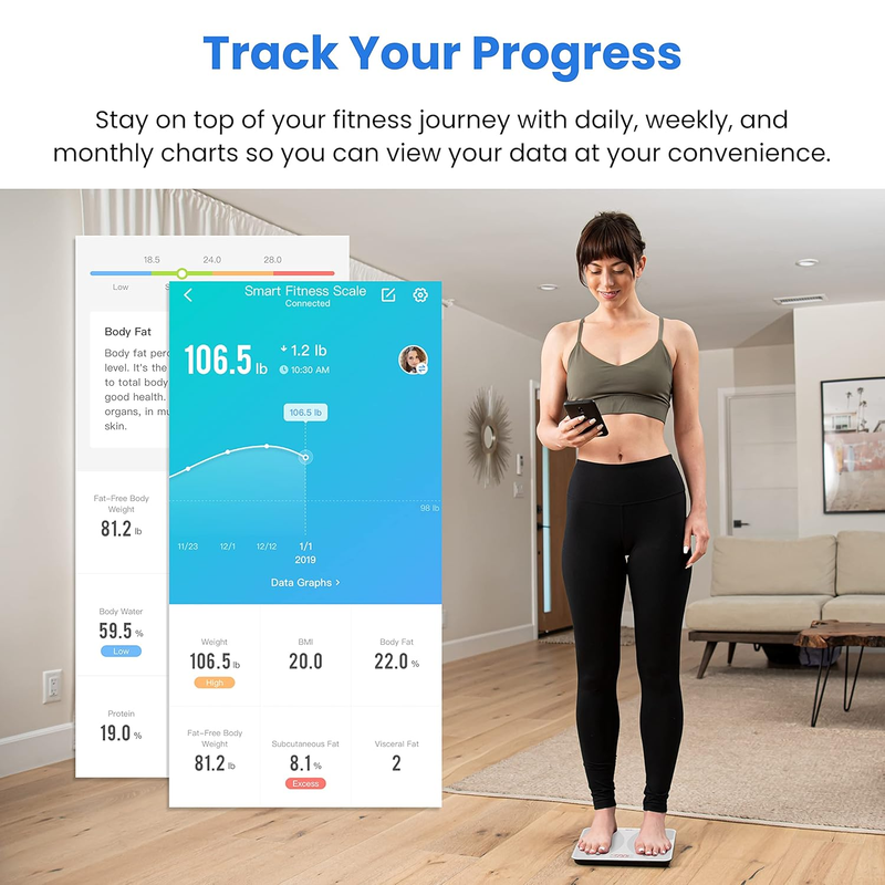 Body Weight Scale Smart Digital Bluetooth Body Fat BMI 400lb Analyzer2