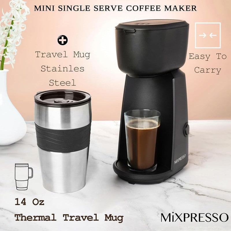 Single Serve Coffee Maker with 14Oz Travel Mug & Reusable Filter1