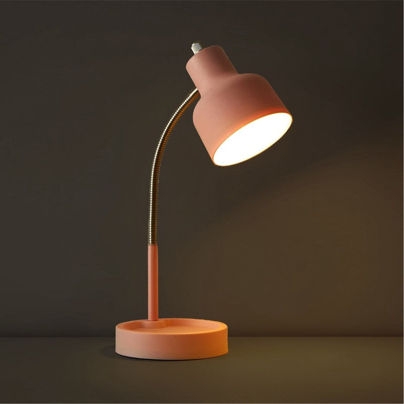 Modern LED Desk Lamp Organizer Base AC Outlet Blush Pink7