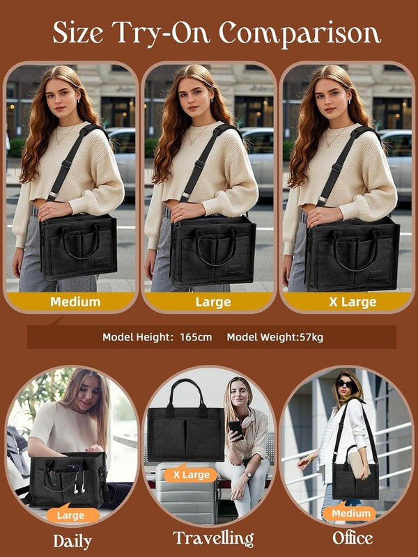 Canvas Tote Bag for Women with Zipper Closure & Individual Compartments for Work7