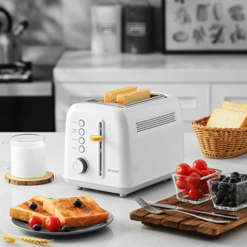 Retro 2 Slice Toaster Extra Wide Slots Stainless Steel 7 Shade Muffin White6