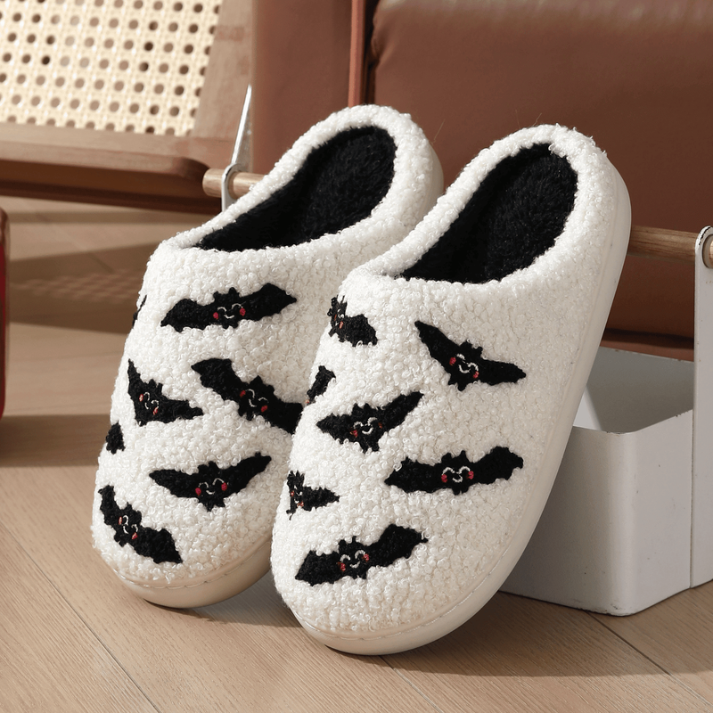 Cute Ghost Plush Halloween Slippers Comfy Warm Slip On for Women Men5