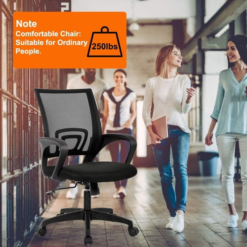 | Ergonomic Office Chair | Mid Back Swivel Desk Chair | Breathable Backrest & Lu5