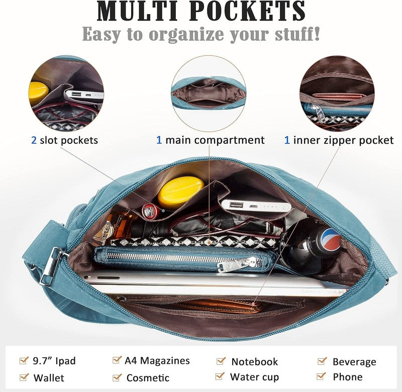 Women Crossbody Bag Waterproof Nylon Lightweight Shoulder Travel Purse Handbag4