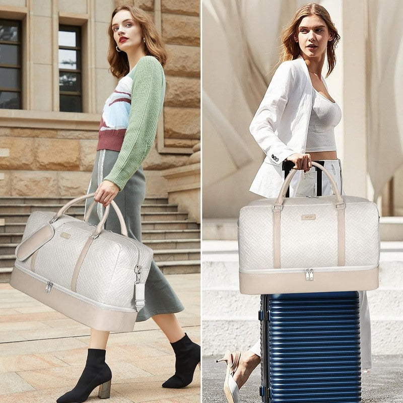 21in Weekender Duffle Bag Women 3Pc Set Carry On Travel Shoe Compartment4