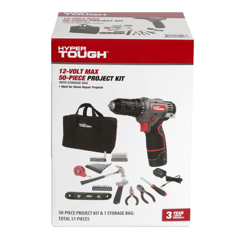 12V Max Cordless 3/8-Inch Drill Driver 50-Piece Project Kit with 1.5Ah Lithium-I9