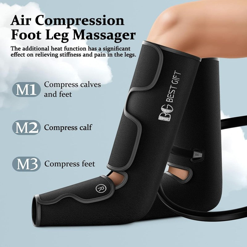 Air Compression Leg & Foot Massager with Heat for Pain, Swelling & Fatigue3