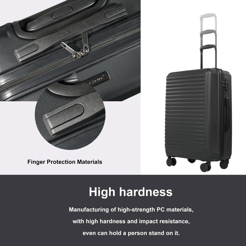 3 Piece Hardside Luggage Set Hardshell Lightweight Suitcase with TSA Lock Spinne2
