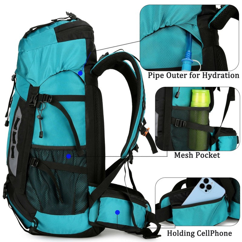 60L Travel Hiking Camping Backpack with Rain Cover,Backpack Water Resistant,Trav2